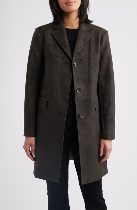 Faux Leather Coat