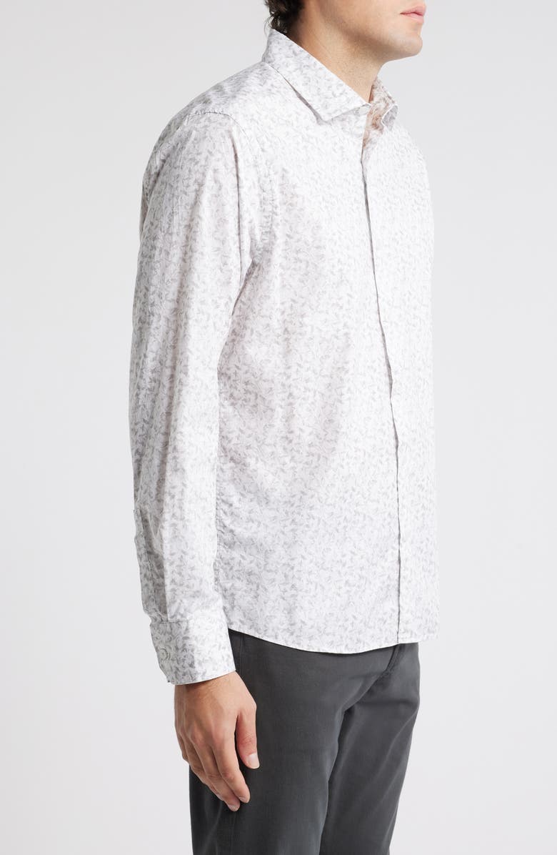 Robert Barakett Kriener Floral Button-Up Shirt, Alternate, color, Light Grey
