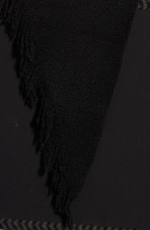 Marled Fringe Triangle Scarf