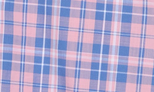 David Donahue Plaid Pima Cotton Dobby Sport Shirt In Pink