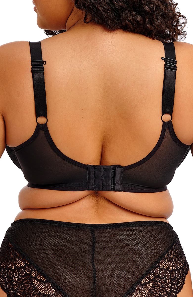 Elomi Tiernie Underwire Plunge Bra, Alternate, color, Black