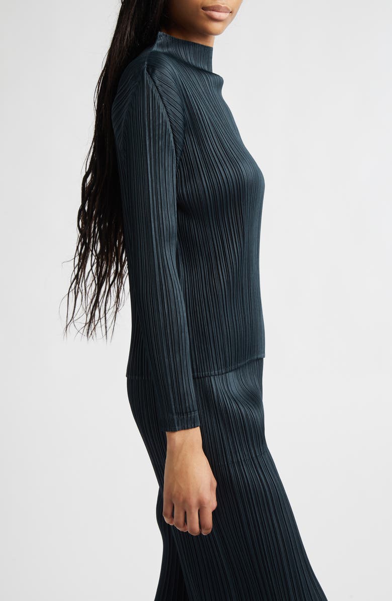 Pleats Please Issey Miyake Monthly Colors November Pleated Funnel Neck Top, Alternate, color, Charcoal