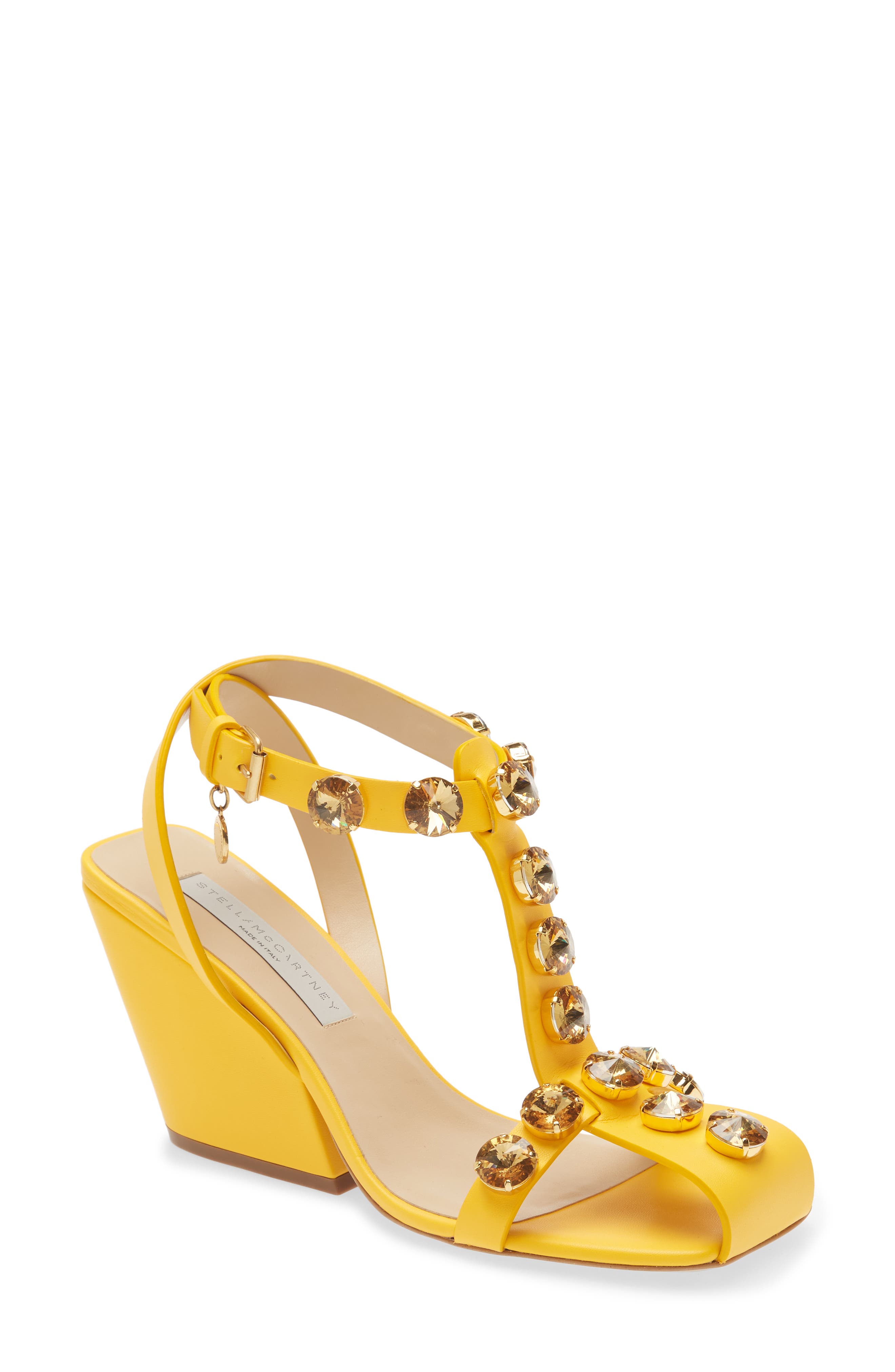 Stella McCartney Cowboy Crystal Embellished T-Strap Sandal, Main, color, 