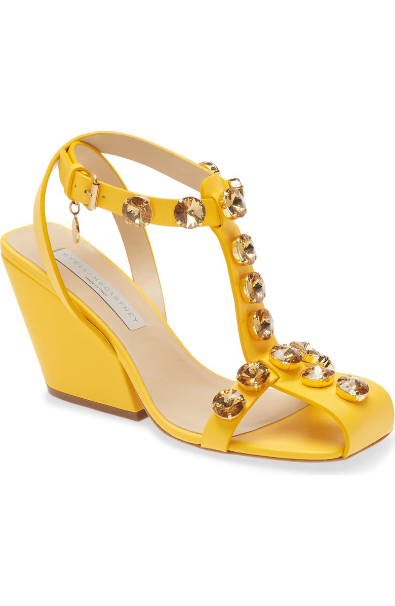 Stella McCartney Cowboy Crystal Embellished T-Strap Sandal, Main, color,