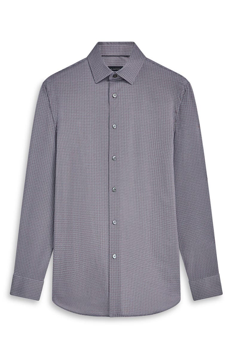 Bugatchi James OoohCotton<sup>®</sup> Geo Print Button-Up Shirt, Alternate, color, Zinc