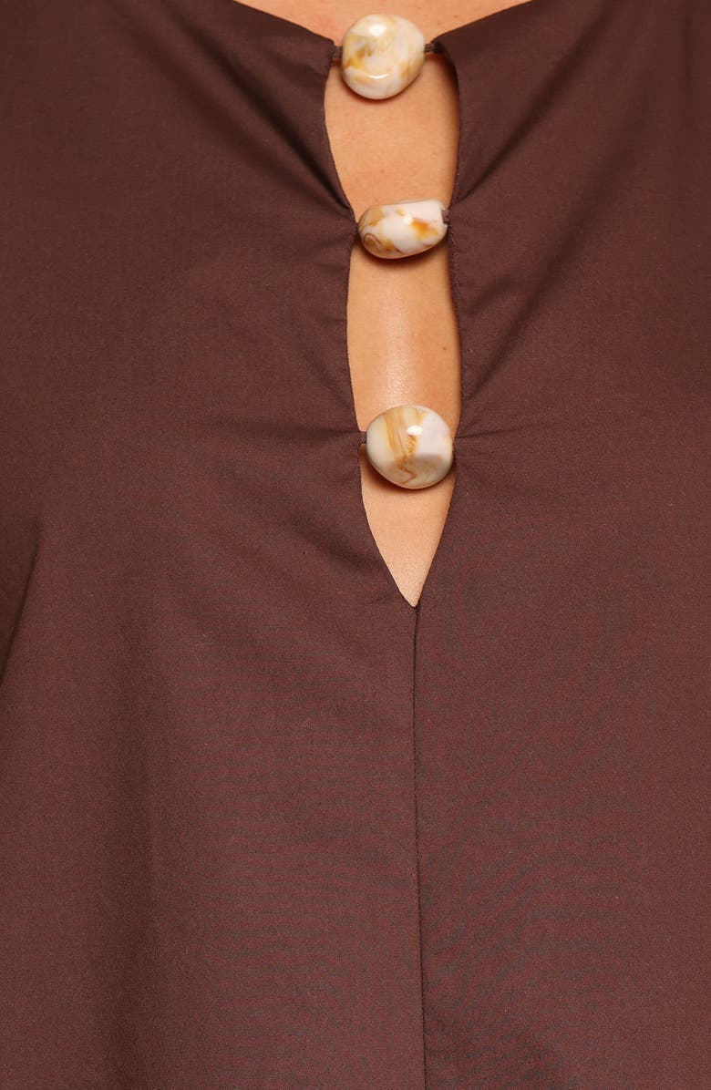 Petal & Pup Lirael Puff Sleeve Shift Minidress, Alternate, color, Espresso