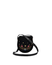 Fable England Kate Celestial Embroidered Velvet Saddle Bag