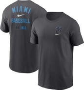 Nike Men's Nike Charcoal Miami Marlins Logo Sketch Bar T-Shirt