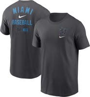 Nike Men's Nike Charcoal Miami Marlins Logo Sketch Bar T-Shirt