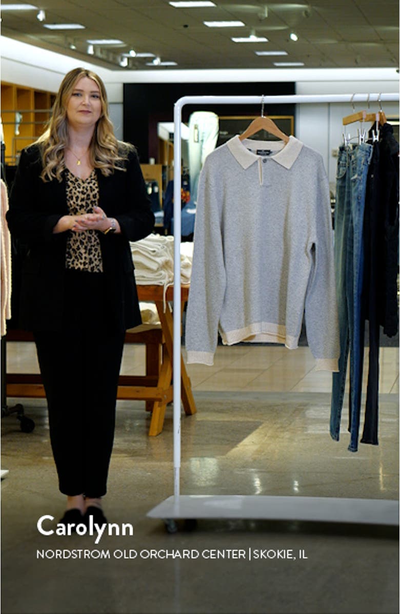 Marlin Cotton & Wool Blend Johnny Collar Sweater, sales video thumbnail