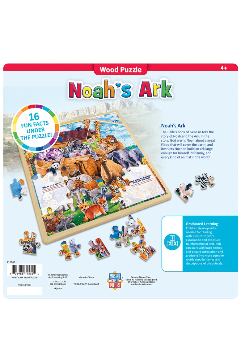 Noah's Ark 48 Piece Wood Jigsaw Puzzle, Alternate, color, Multicolor