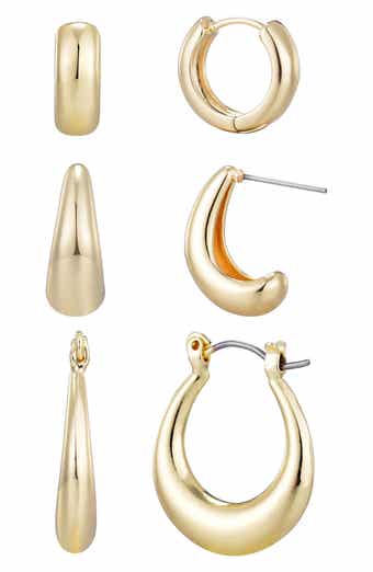 Adornia Set of 3 Hoop Earrings