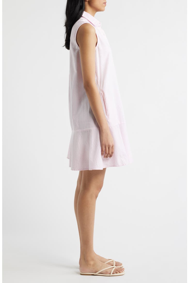 Marina Stripe Sleeveless Cotton Shirtdress, Alternate, color, PINK CHIC