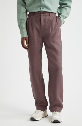 De Bonne Facture Two-Pleat Linen Trousers | Nordstrom