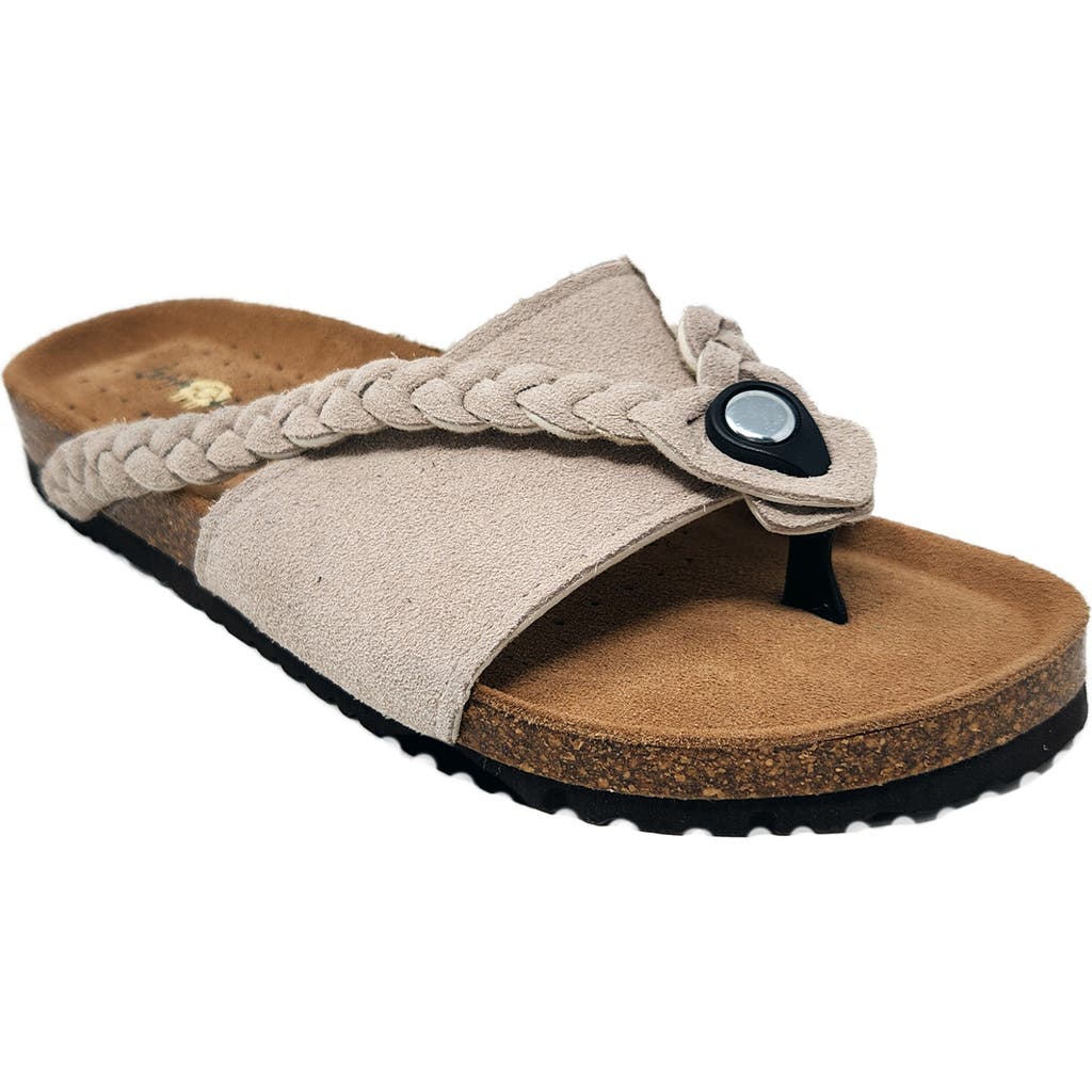 Gaahuu Braided Slide Sandal In Tan