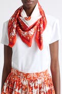 Dolce&Gabbana Majolica Print Silk Square Scarf