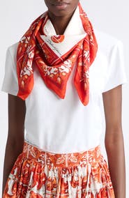 Dolce&Gabbana Majolica Print Silk Square Scarf