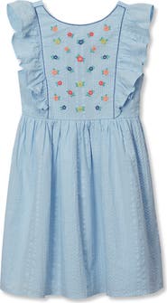 Lands' End Girls Short Sleeve Seersucker Dress