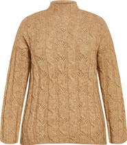 City Chic Iris Mock Neck Cable Knit Sweater