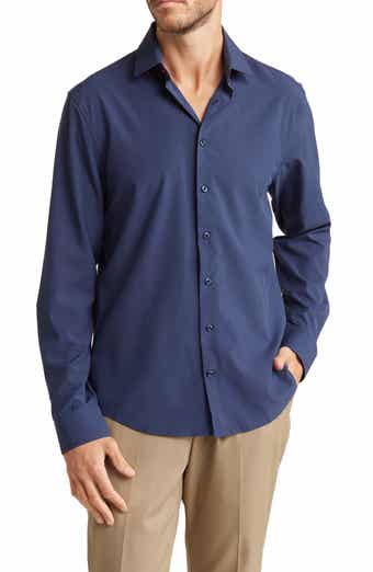 SOUL OF LONDON Microfiber Button-Up Shirt