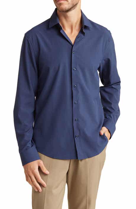 SOUL OF LONDON Microfiber Button-Up Shirt