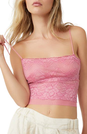 Free People Intimately FP Double Date Embroidered Mesh Crop