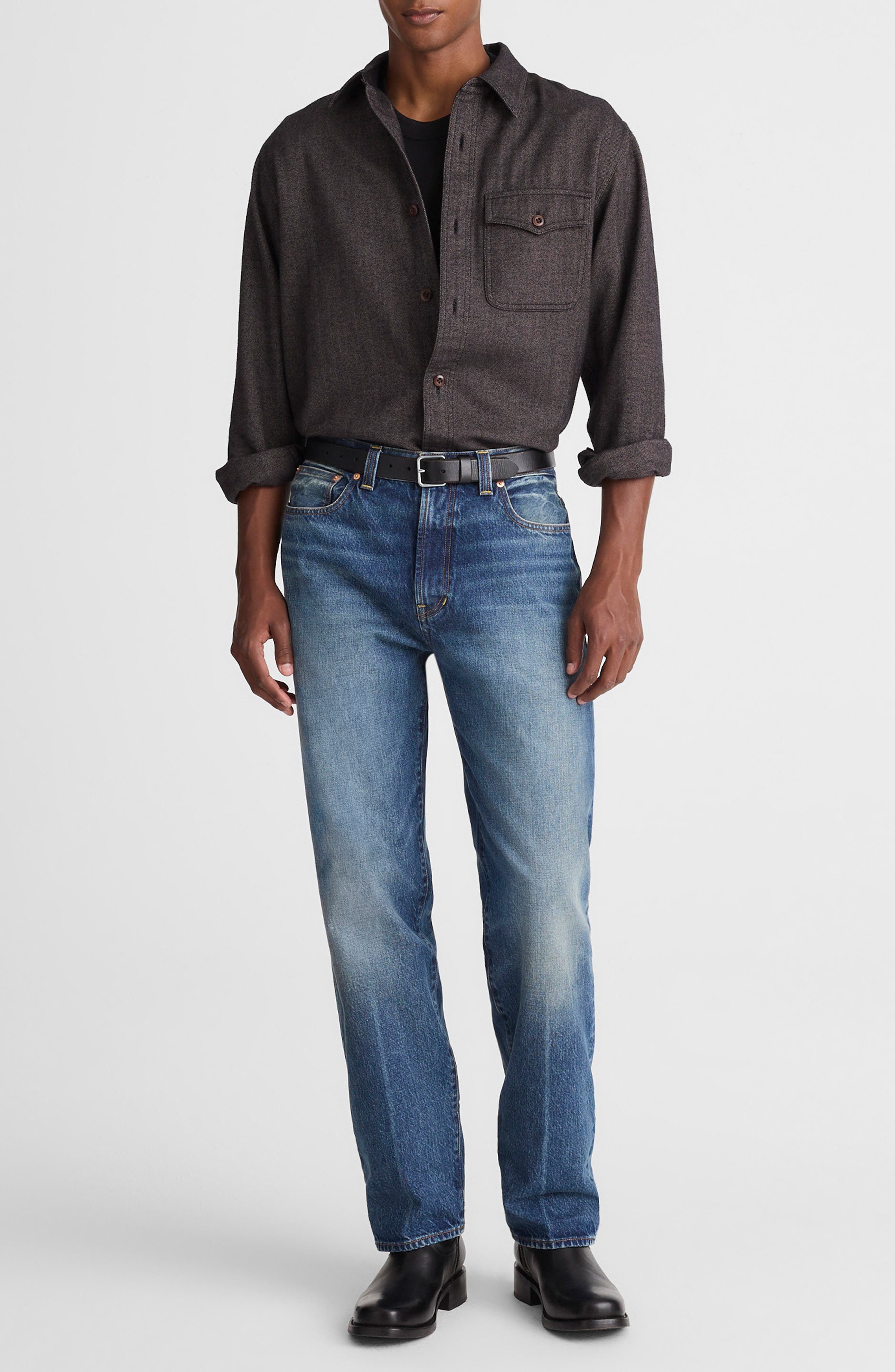 Cotton Herringbone Work Shirt