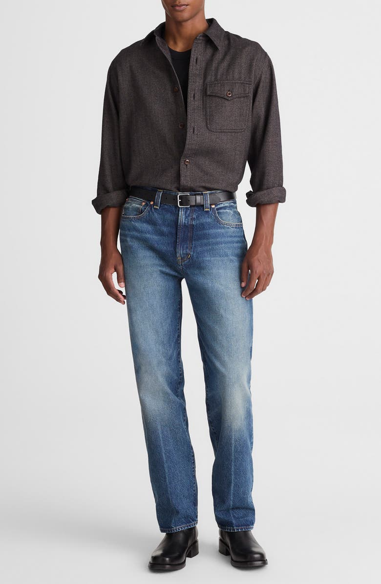 Madewell Cotton Herringbone Work Shirt, Main, color, Gray