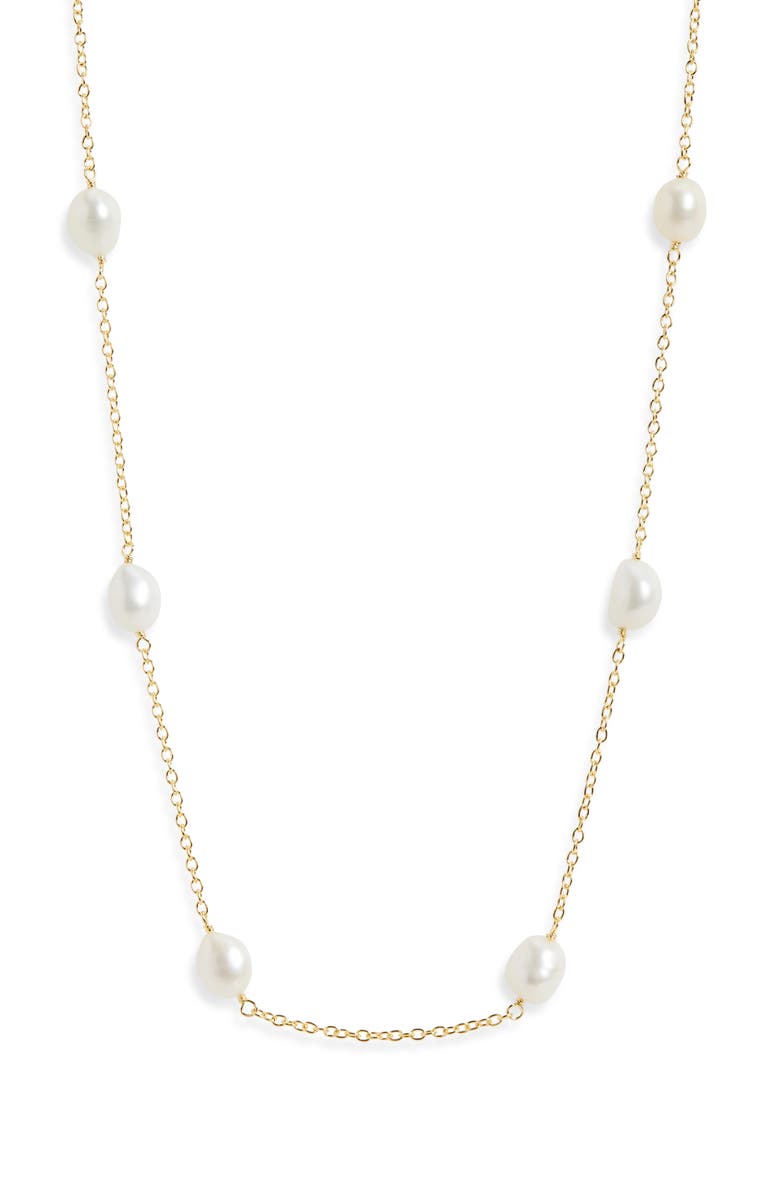 Kiara by Ki-Ele Pearl Station Necklace, Main, color,