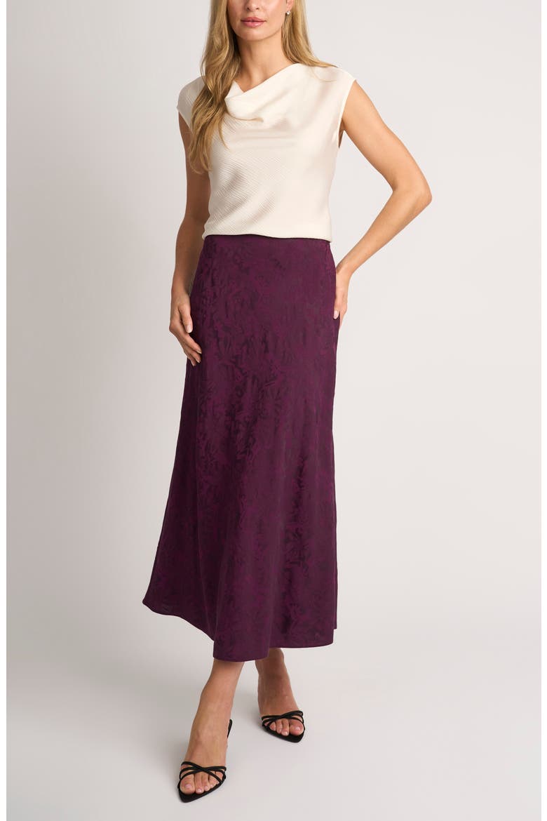Jacquard Pull-On Midi Skirt, Alternate, color, WINTER BLOOM