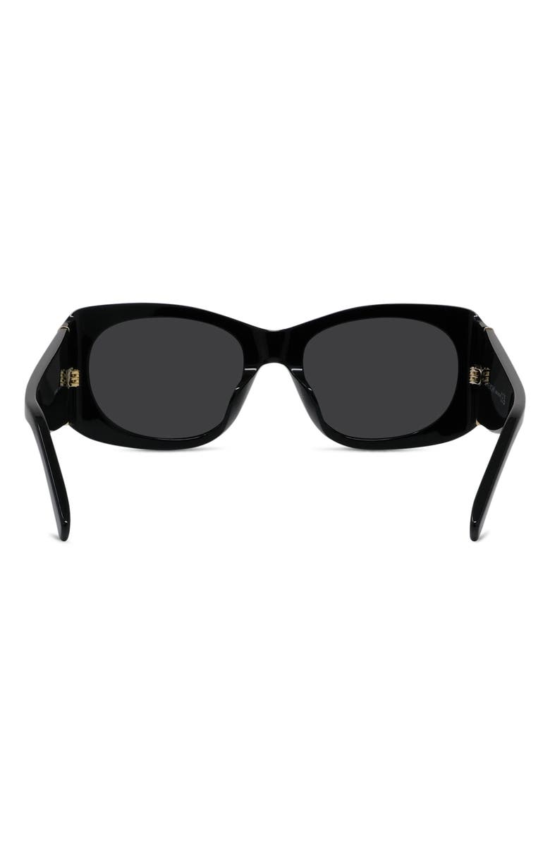 Givenchy 53mm Geometric Sunglasses, Alternate, color, Shiny Black / Smoke
