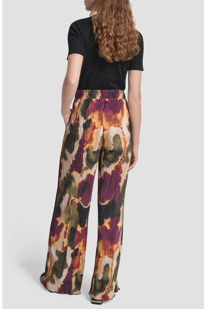 Plissé Wide Leg Pants, Alternate, color, INK DIFFUSION