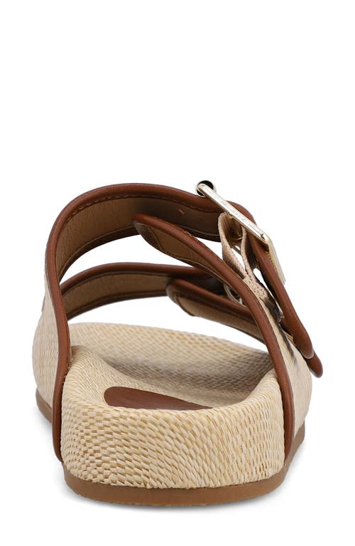Mia Women's Gazell Double Buckle Slip-on Slide Sandals In Natural/brown