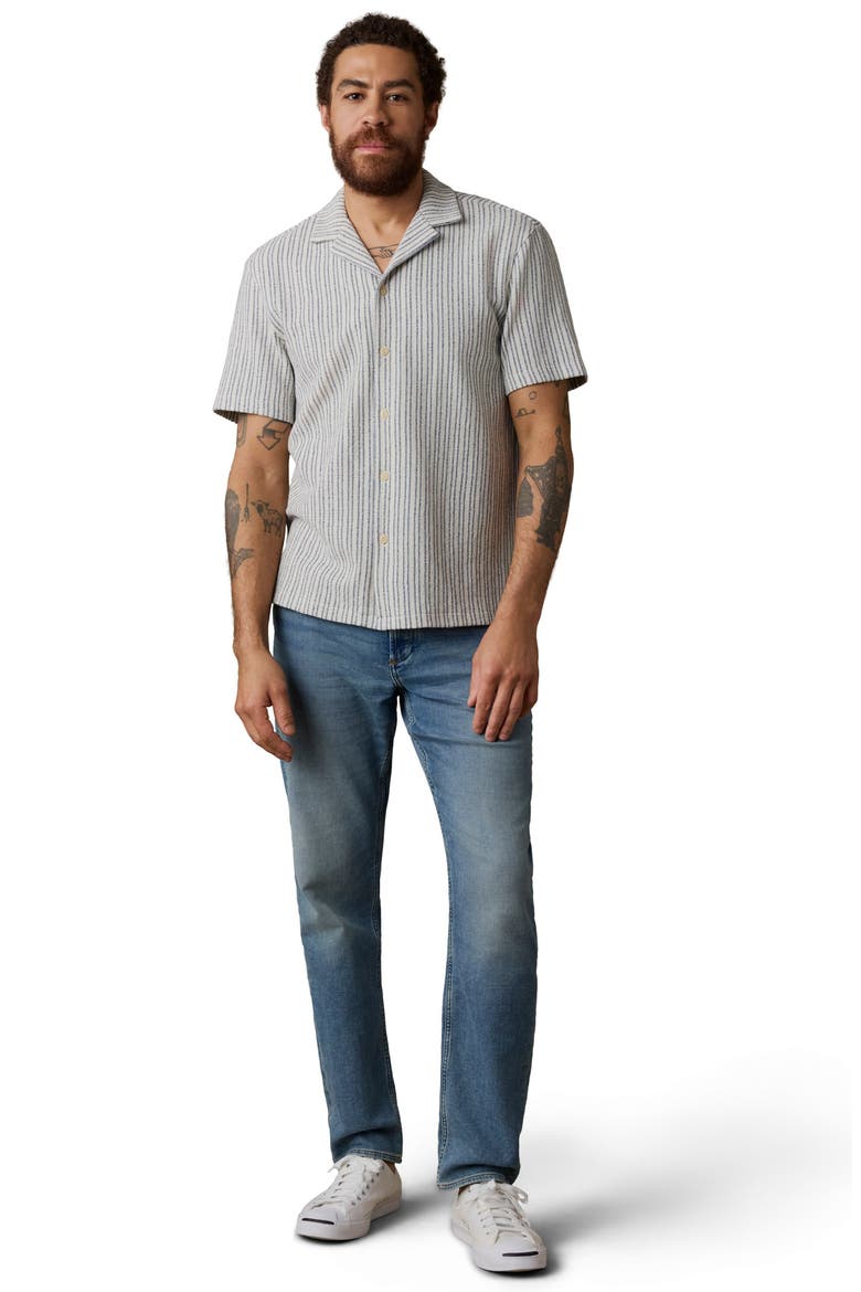 Oasis Button-Up Camp Shirt, Alternate, color, SHORE NAVY STRIPE