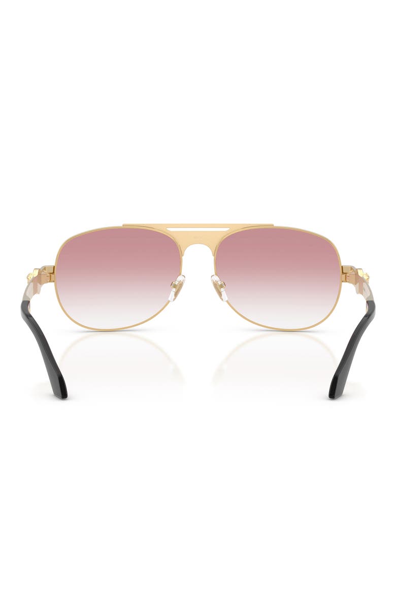 60mm Pilot Sunglasses, Alternate, color, GOLD VERSACE / CLEAR PINK