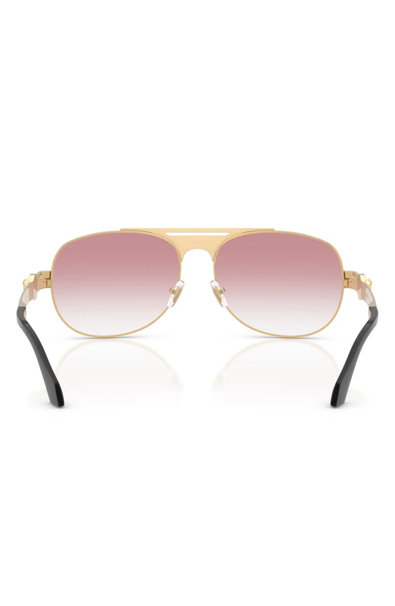 Versace 60mm Pilot Sunglasses, Alternate, color, Gold Versace / Clear Pink
