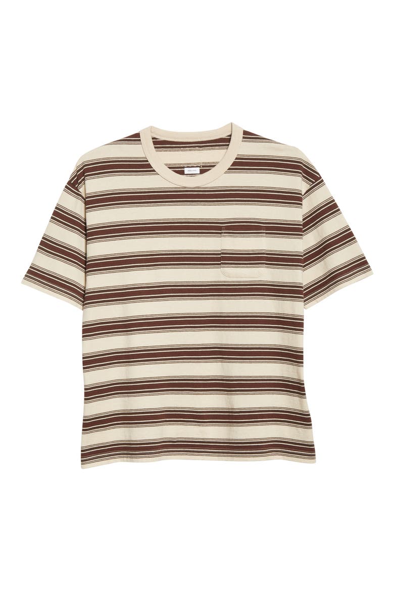Border Jumbo Stripe Pocket T-Shirt, Alternate, color, BROWN