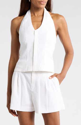 A.L.C. Cora Linen Blend Halter Top