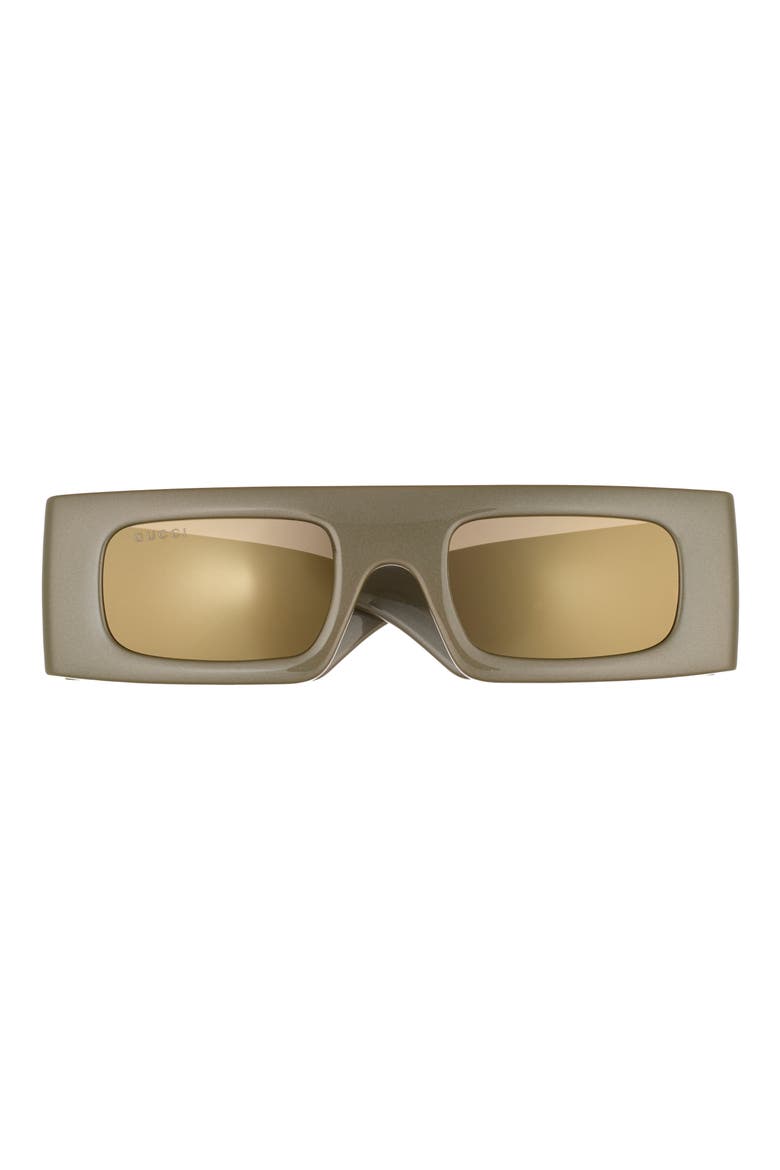 49mm Polarized Wrap Sunglasses, Main, color, GREEN GREEN BROWN