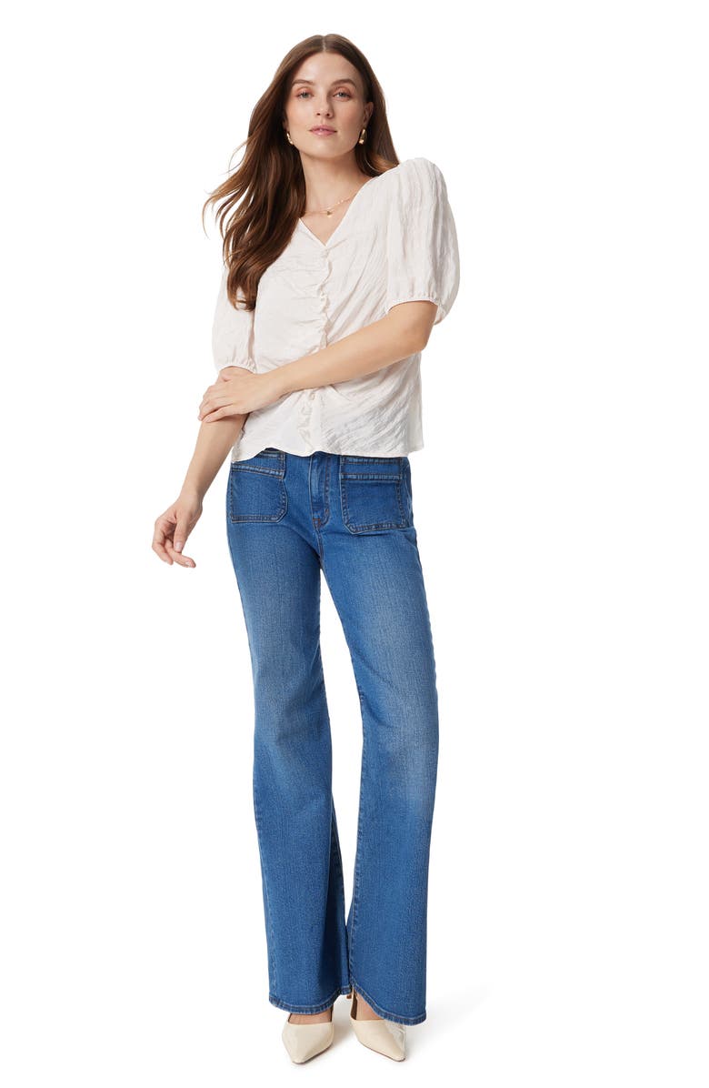 Sam Edelman Dakota Shirred Puff Sleeve Top, Alternate, color, Gardenia