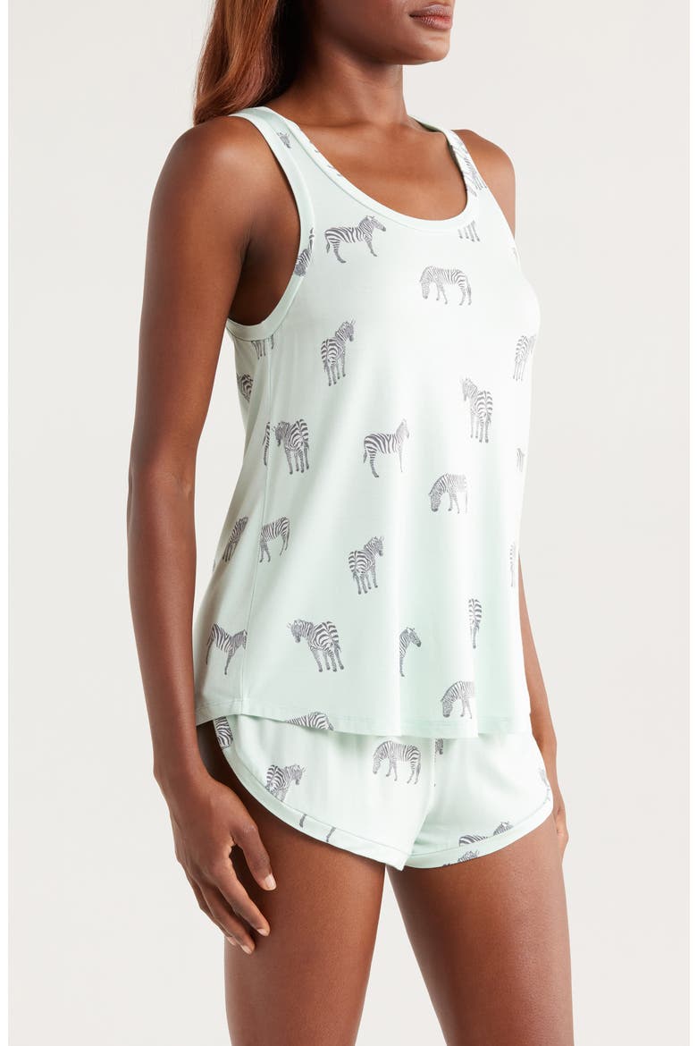 Good Times Short Pajamas, Alternate, color, MINT ZEBRA