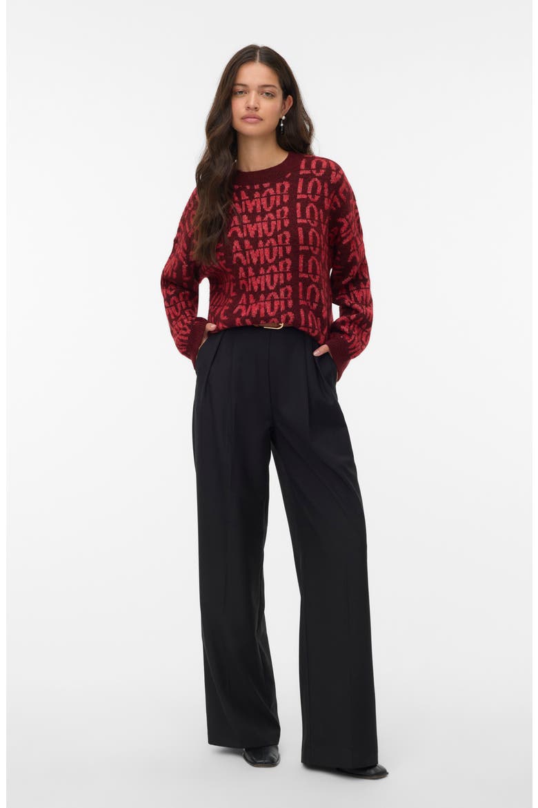 Love Pullover Sweater, Alternate, color, SYRAH DETAIL MELANGE