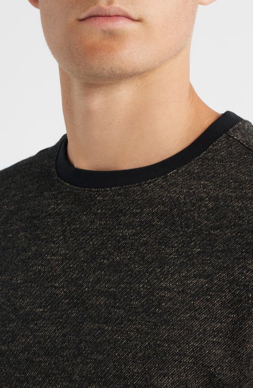 Robert Barakett Emmanuel Long Sleeve Cotton & Wool Crewneck T-shirt In Brown