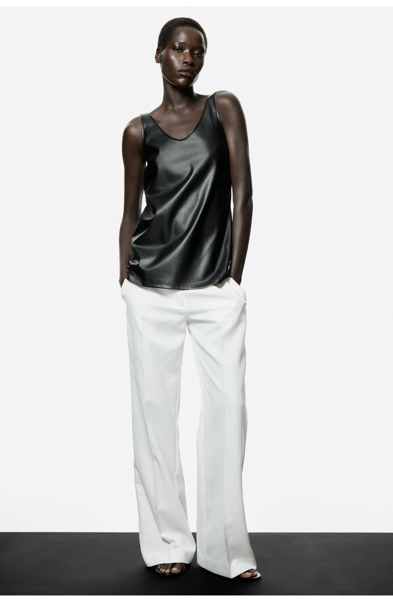 H&M Coated Vest Top, Alternate, color, Black