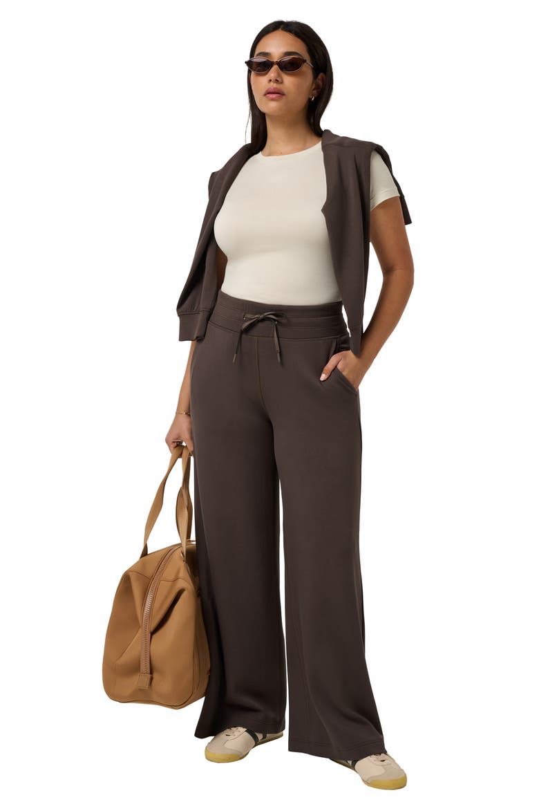 Skyloft Soft Wide Leg Pants, Alternate, color, TURKISH COFFEE