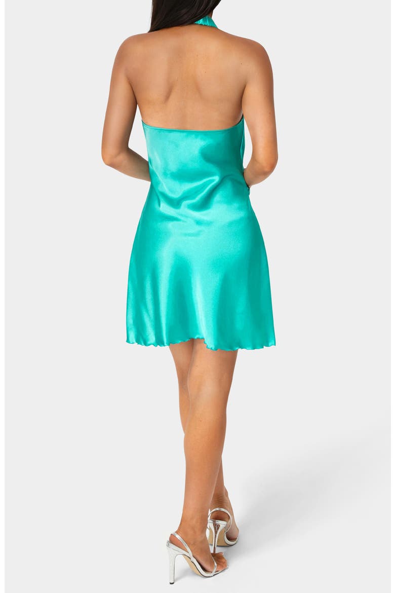 Satin Halter Neck Slipdress, Alternate, color, JADE