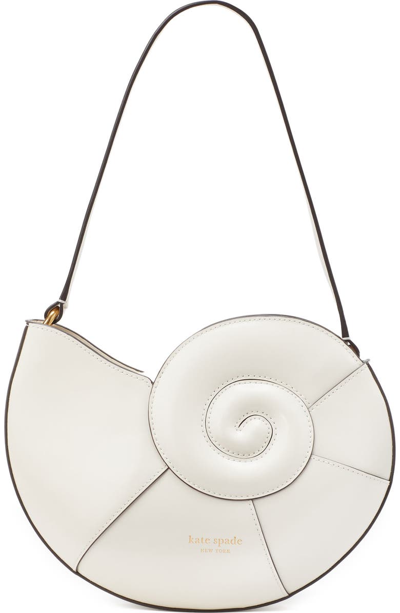 Kate Spade New York what the shell spazzolato nautilus shell leather shoulder bag, Main, color,