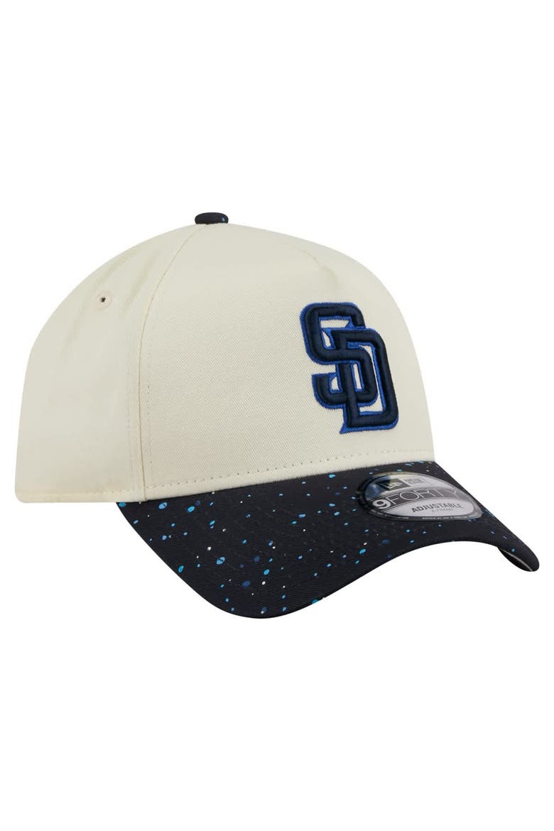 Men's New Era  Cream San Diego Padres Speckle A-Frame 9FORTY Adjustable Hat, Alternate, color, Cream