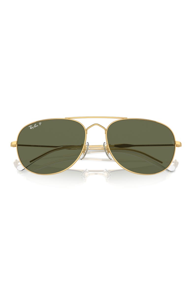 Bain Bridge 60mm Polarized Pillow Aviator Sunglasses, Alternate, color, GOLD FLASH