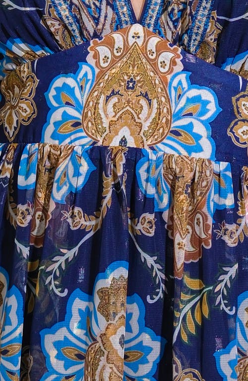 Flying Tomato Print Long Sleeve Minidress In Blue